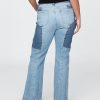 Schlagjeans im Patchwork-Stil der 70er mit hohem Bund