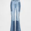 Schlagjeans im Patchwork-Stil der 70er mit hohem Bund