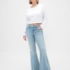 Schlagjeans mit niedriger Taille