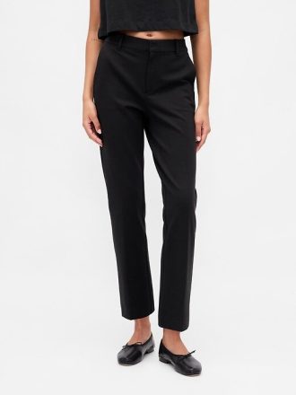 Schmale Crop-Hose aus Doppelstrick mit hohem Bund