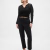 Schmale Crop-Hose aus Doppelstrick mit hohem Bund Schmale Crop-Hose aus Doppelstrick mit hohem Bund