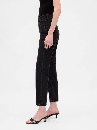 Schmale, gerade Crop-Jeans im Stil der 90er mit hohem Bund