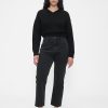 Schmale, gerade Crop-Jeans im Stil der 90er mit hohem Bund