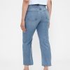 Schmale, gerade Crop-Jeans im Stil der 90er mit hohem Bund