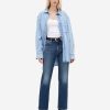 Schmale, gerade geschnittene Jeans mit hohem Bund im 90er-Stil