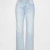 Schmale, gerade geschnittene Jeans mit hohem Bund im 90er-Stil