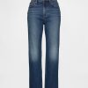 Schmale, gerade geschnittene Jeans mit hohem Bund im 90er-Stil
