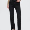Schmale, gerade Jeans im 90er-Stil mit hohem Bund und geteiltem Saum