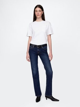 Schmale, gerade Jeans im 90er-Stil mit niedriger Leibhöhe