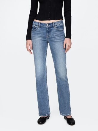 Schmale, gerade Jeans im 90er-Stil mit niedriger Leibhöhe