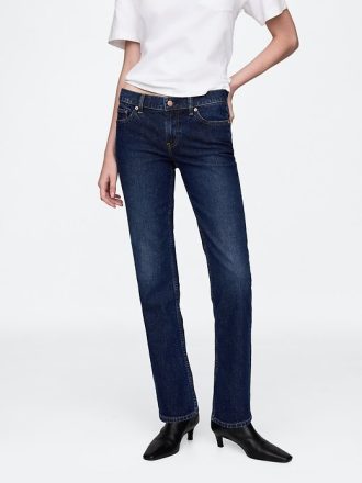 Schmale, gerade Jeans im 90er-Stil mit niedriger Leibhöhe