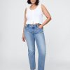 Schmale, gerade Jeans im 90er-Stil mit niedriger Leibhöhe