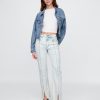 Schmale, gerade Jeans im Stil der 90er mit hohem Bund Schmale, gerade Jeans im Stil der 90er mit hohem Bund