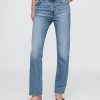 Schmale, gerade Jeans im Stil der 90er mit hohem Bund