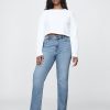 Schmale, gerade Jeans im Stil der 90er mit hohem Bund