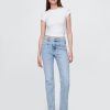 Schmale, gerade Jeans im Western-Stil der 90er mit hohem Bund