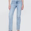 Schmale, gerade Jeans im Western-Stil der 90er mit hohem Bund