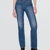 Schmale, gerade Jeans im Western-Stil der 90er mit hohem Bund