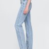 Schmale, gerade Jeans im Western-Stil der 90er mit hohem Bund