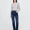 Schmale, gerade Jeans mit hohem Bund im 90er-Stil Schmale, gerade Jeans mit hohem Bund im 90er-Stil