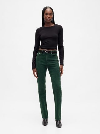 Schmale, gerade Jeans mit hohem Bund im 90er-Stil