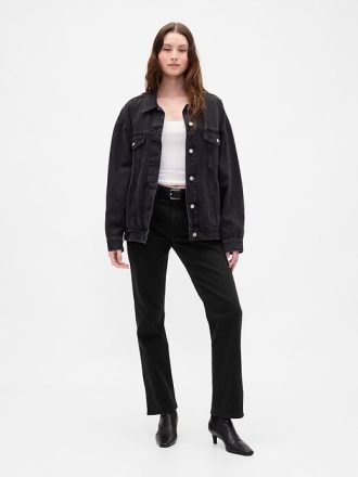 Schmale, gerade Jeans mit hohem Bund im 90er-Stil