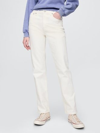Schmale, gerade Jeans mit hohem Bund im 90er-Stil