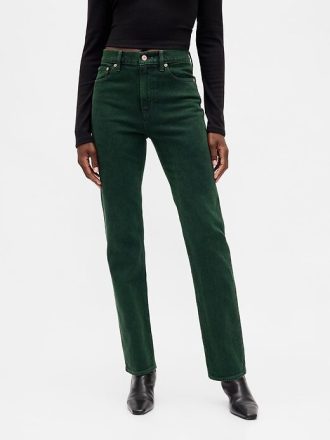 Schmale, gerade Jeans mit hohem Bund im 90er-Stil