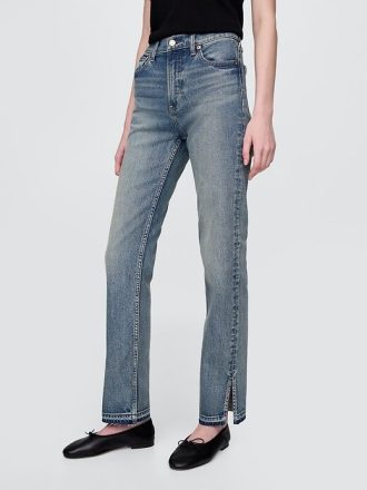 Schmale, gerade Jeans mit hohem Bund im 90er-Stil