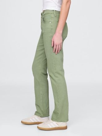 Schmale, gerade Jeans mit hohem Bund im 90er-Stil