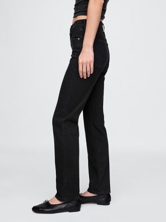 Schmale, gerade Jeans mit hohem Bund im 90er-Stil
