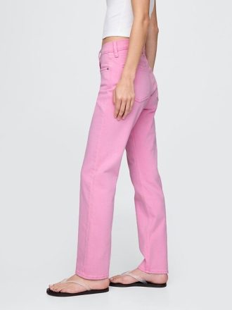 Schmale, gerade Jeans mit hohem Bund im 90er-Stil