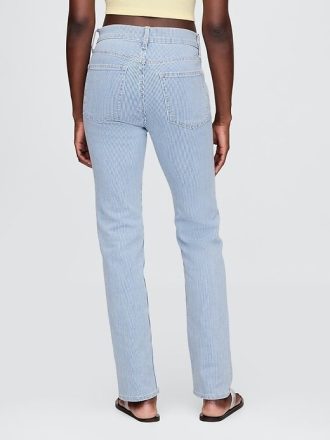 Schmale, gerade Jeans mit hohem Bund im 90er-Stil