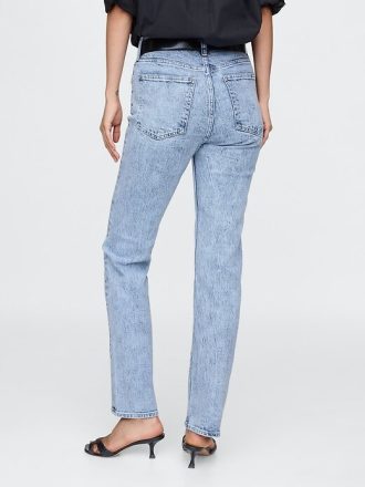 Schmale, gerade Jeans mit hohem Bund im 90er-Stil