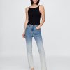Schmale, gerade Jeans mit hohem Bund und Ombré-Muster im 90er-Stil Schmale, gerade Jeans mit hohem Bund und Ombré-Muster im 90er-Stil