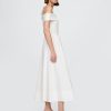Schulterfreies Midikleid aus Mischgewebe Schulterfreies Midikleid aus Mischgewebe