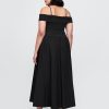 Schulterfreies Midikleid aus Mischgewebe Schulterfreies Midikleid aus Mischgewebe