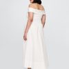 Schulterfreies Midikleid aus Mischgewebe Schulterfreies Midikleid aus Mischgewebe