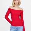 Schulterfreies Pullover-Oberteil