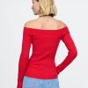 Schulterfreies Pullover-Oberteil