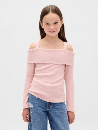 Schulterfreies Softspun-Ripp-Sweatshirt für Kinder
