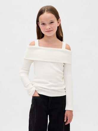 Schulterfreies Softspun-Ripp-Sweatshirt für Kinder