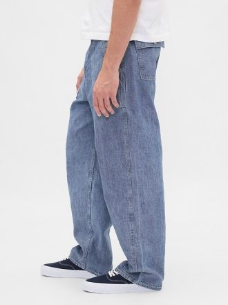 Schwere Chambray-Baggy-Jeans
