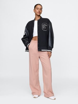 Schwere, gerade geschnittene Sweathose aus French Terry mit Nähten