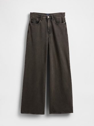 Schwere Sweatpant-Jeans aus French Terry mit weitem Bein