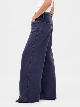 Schwere Sweatpant-Jeans aus French Terry mit weitem Bein