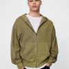 Schwerer French Terry Oversize-Kapuzenpullover mit Reißverschluss Schwerer French Terry Oversize-Kapuzenpullover mit Reißverschluss