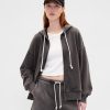 Schwerer French Terry Oversize-Kapuzenpullover mit Reißverschluss Schwerer French Terry Oversize-Kapuzenpullover mit Reißverschluss