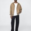 Schwerer French Terry Oversize-Kapuzenpullover mit Reißverschluss Schwerer French Terry Oversize-Kapuzenpullover mit Reißverschluss