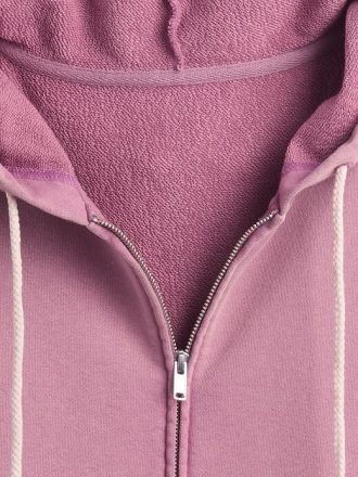 Schwerer French Terry Oversize-Kapuzenpullover mit Reißverschluss